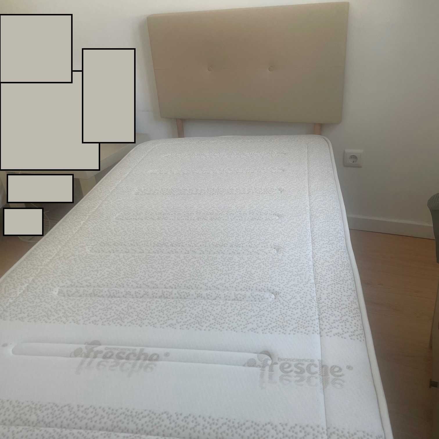 URGENTE - Base de Cama solteiro, Cabeceira e Colchão