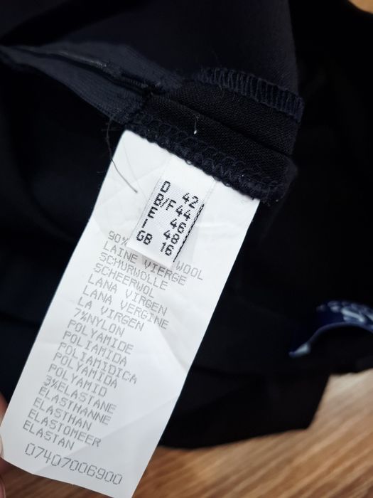 Czarny garnitur damski marynarka żakiet spodnie z wełna 44 xxl ks.
