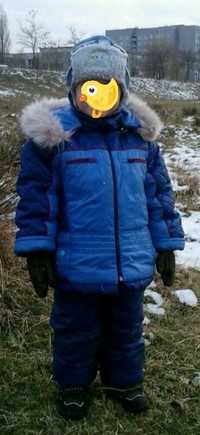 Зимовий комбінезон - комплект для хлопчика  на овчині з флісом