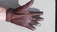 Шкіряні рукавички чоловічі перфорація коричневі для водія М/L перчатки