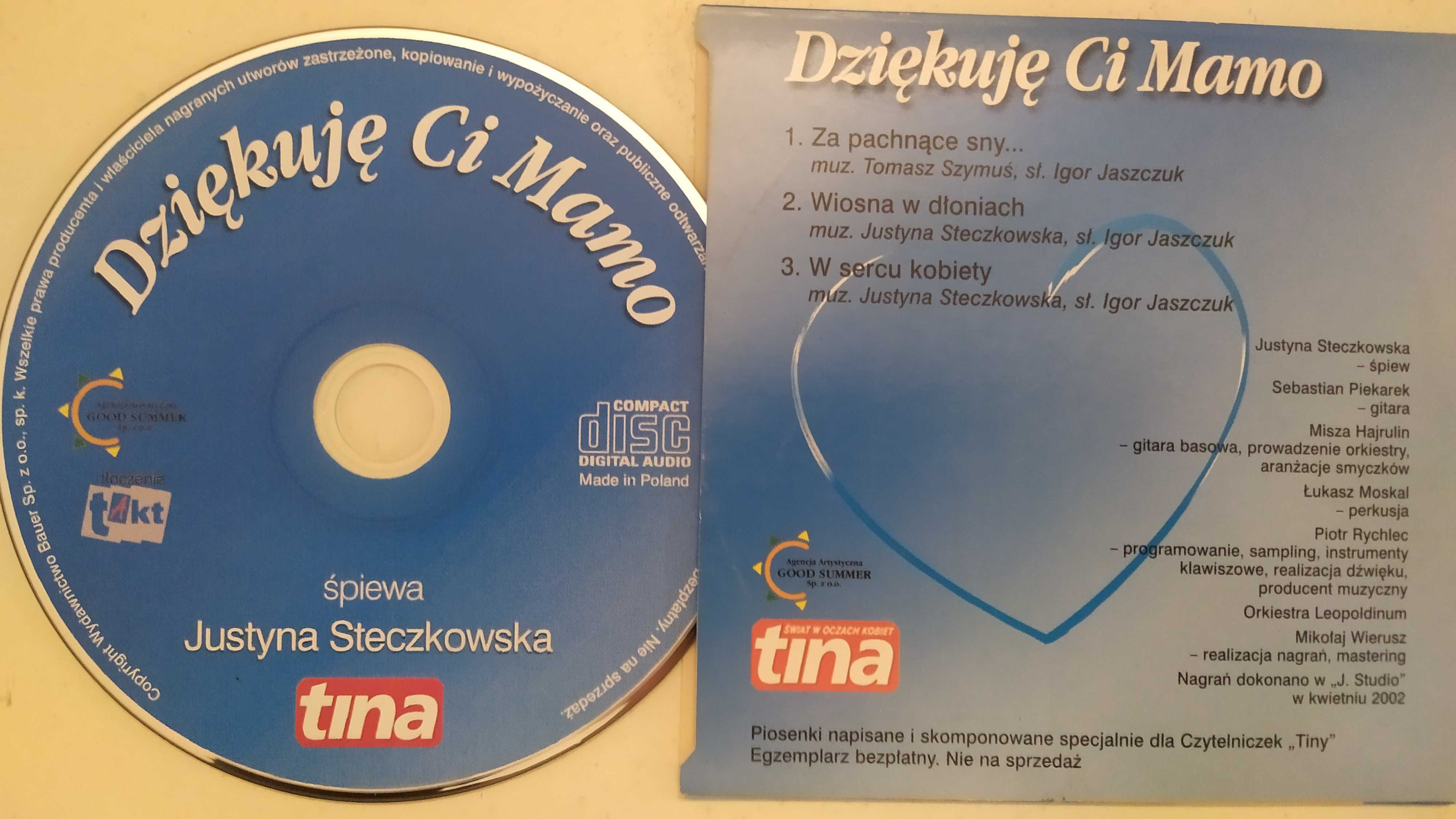 Dziękuję Ci Mamo Justyna Steczkowska CD koperta