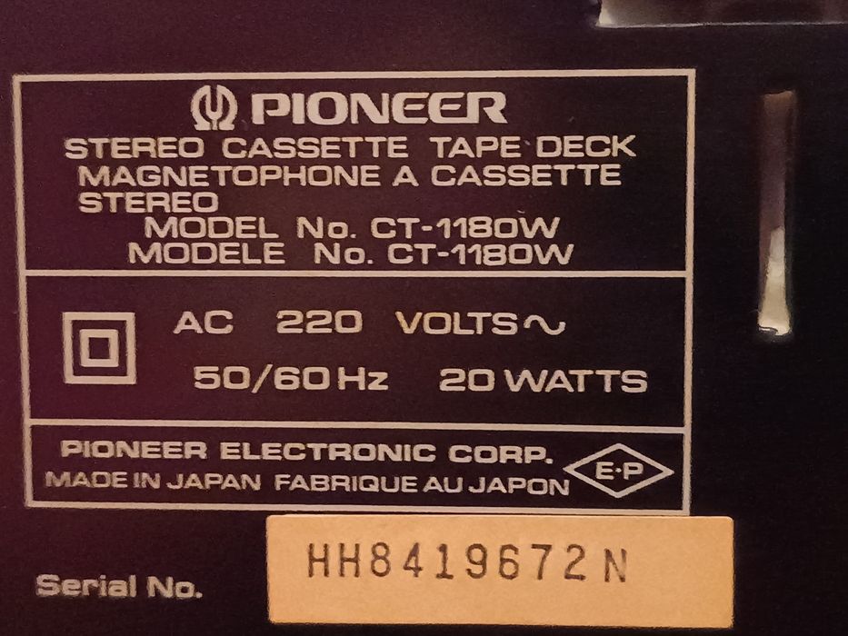 Касетна дека Pioneer CT-1180W/CT-W208R