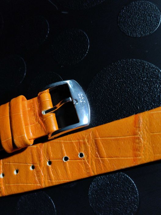 Bracelete CROCOCALF laranja, largura 16mm, como nova. Relógio senhora