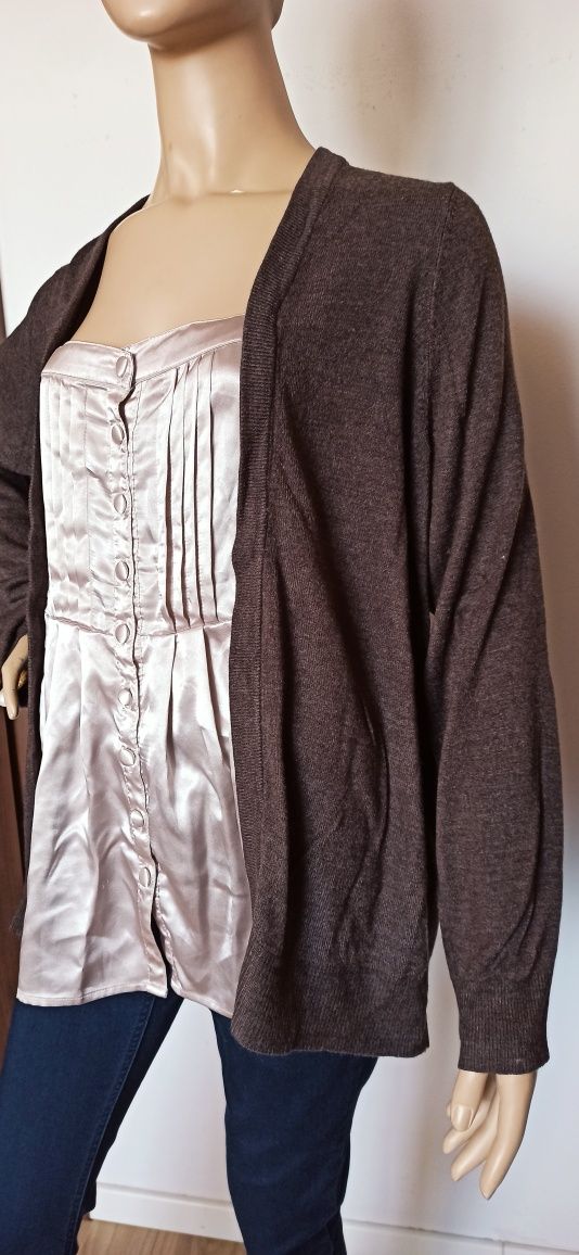 Sg Sweter damski 48 , Brązowy sweter 48 wraz z bluzką