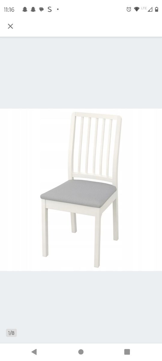 Komplet -Stół drewniany rozkładany 140x180x220 z krzesłami Ikea