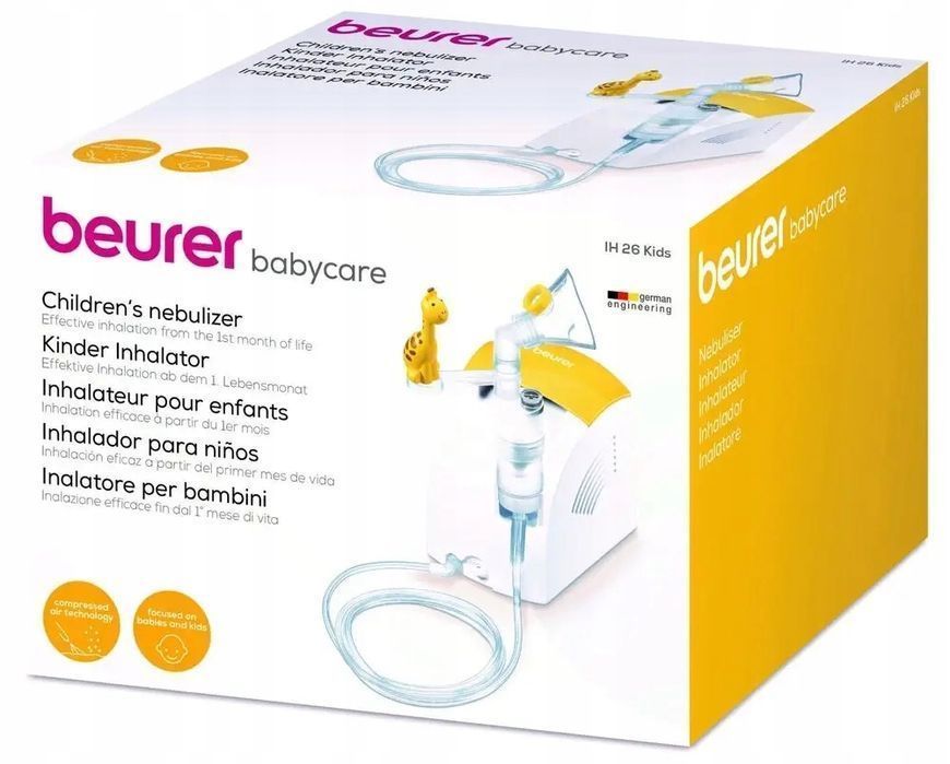 Inhalator beurer ih 26 kompresorowy do nebulizacji   żyrafą dla dzieci