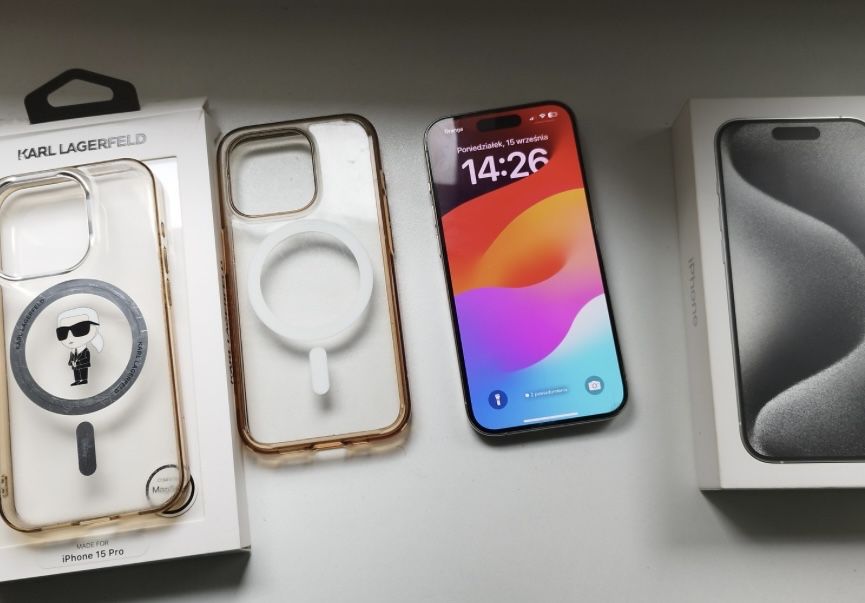 Iphone 15 pro   Titanium white stan bdb