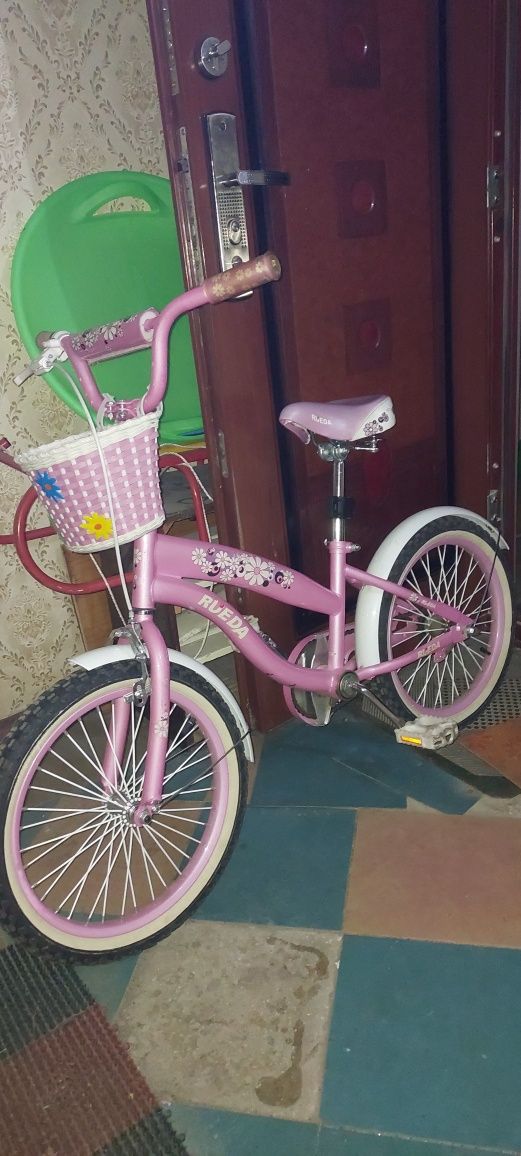Дитячий Велосипед з кошиком RUEDA 18 дюймів рожевий