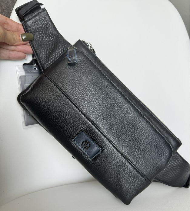 HT Leather бананка шкіряна Кожаная поясная сумка Слинг Мужская сумка