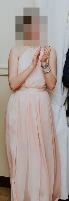 Sukienka różowa długa wesele ślub poprawiny