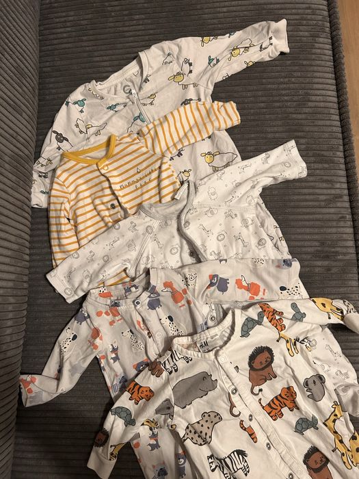 Zestaw 5x pajacyk - różne firmy (H&M, Name It), rozmiar 62