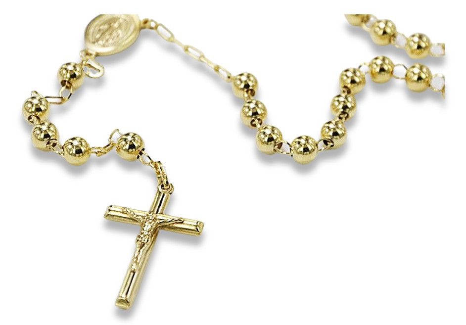 Złoty różaniec 14k 585 włoski łańcuszek rcc012y 50cm