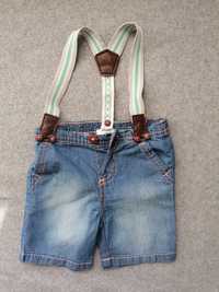 Krótkie spodenki, spodnie na, szelkach, Pepco, rozmiar 68