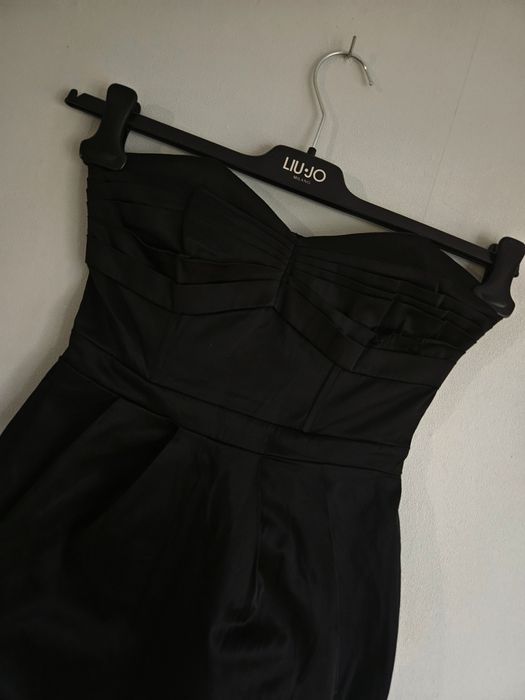 Sukienka mała czarna H&M xs s satynowa bawełna