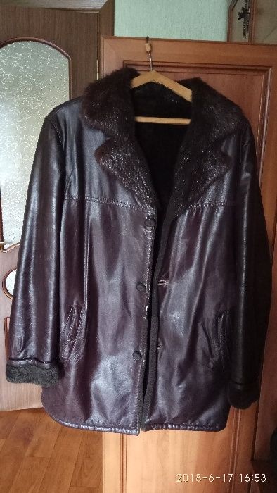 Кожаная дубленка , мужская
