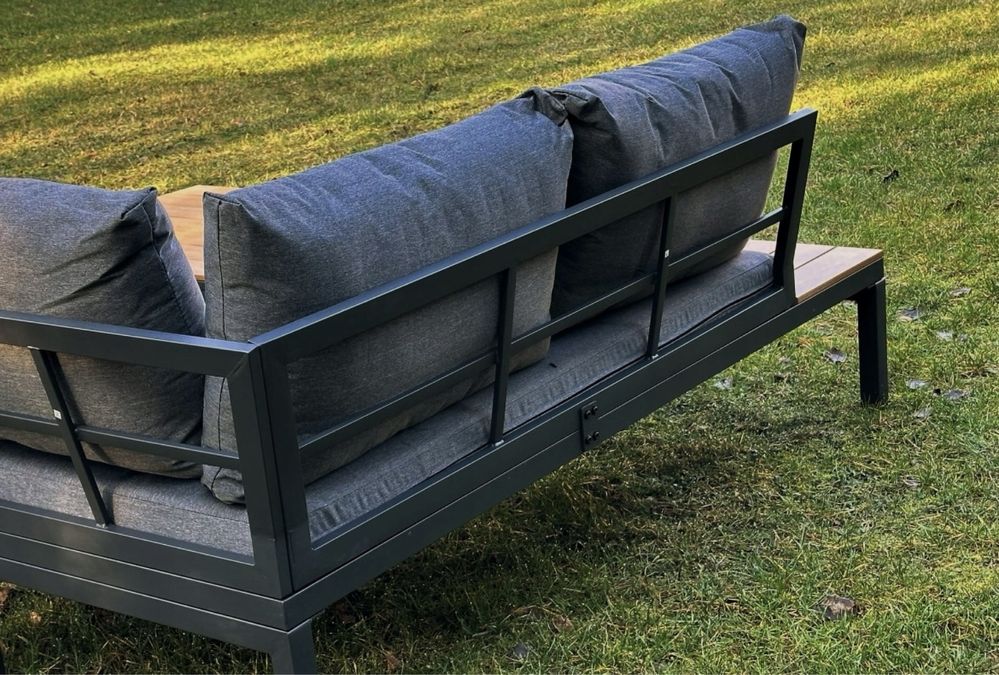 Meble ogrodowe narożnik stalowy poduszki solidny