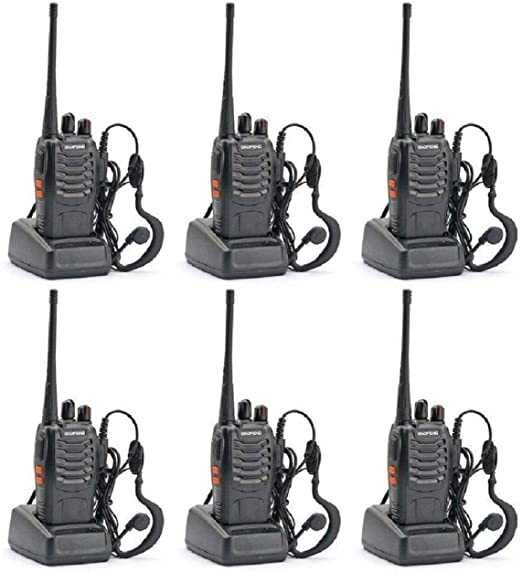 KIT 6x Walkie Talkies - Intercomunicadores Rádio + Acessórios - NOVOS