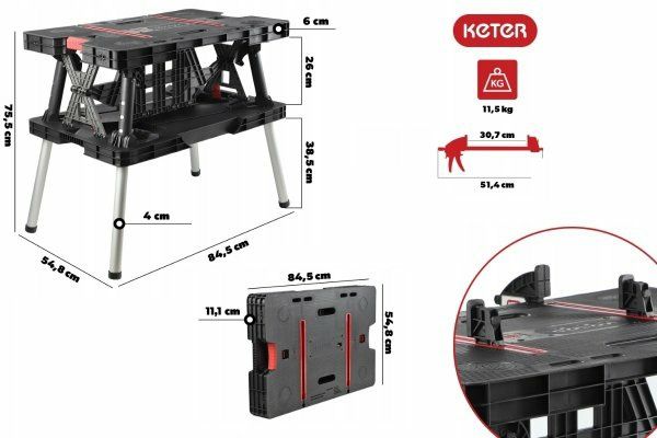 Стіл верстак Keter Pro 237005 професійний + 2 струбцини