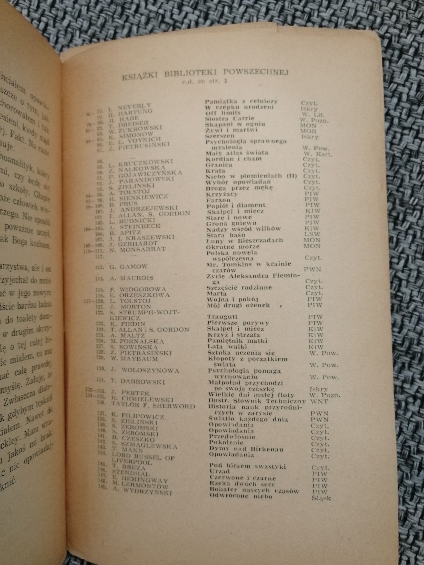Buszujący w zbożu Salinger biblioteka powszechna 1964
