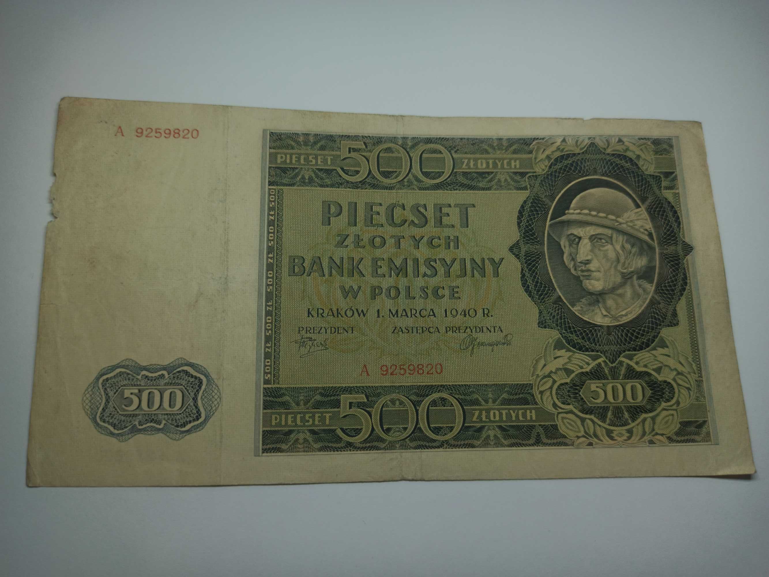 500 złotych 1940 r.