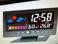 Calendário Termômetro Data Hora Assista luz noturna com controle de s