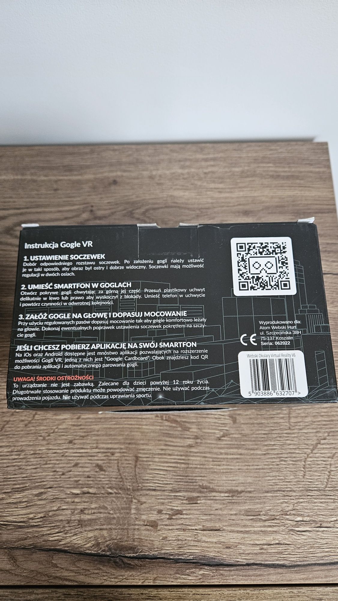 Okulary Gogle Webski Vr V6