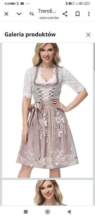 44.Sukienka damska Dirndl Midi Dirndl TrendiMax z koronkowym fartuchem