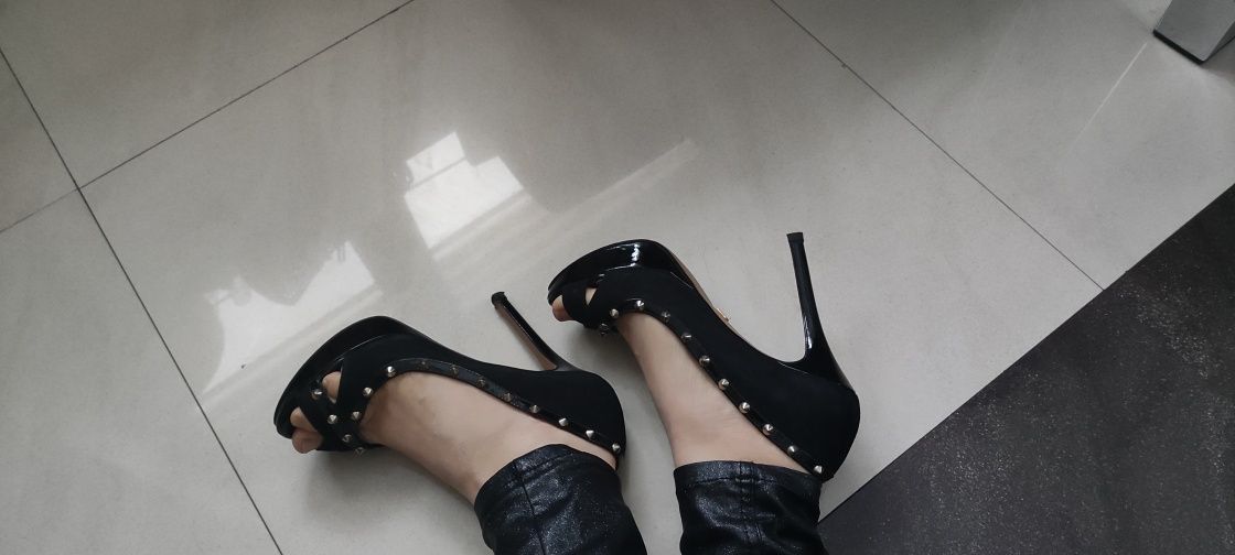 KAZAR szpilki jak nowe ! Buty zamsz skóra ćwieki platforma r. 38