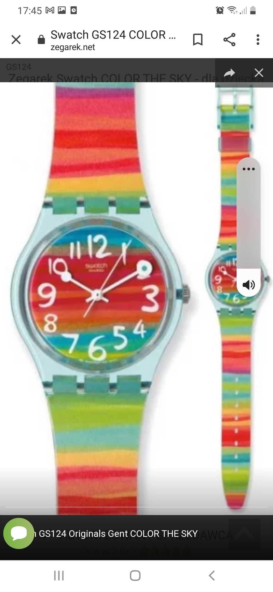 Zegarek Swatch COLOR THE SKY GS124 kolorowy tęcza