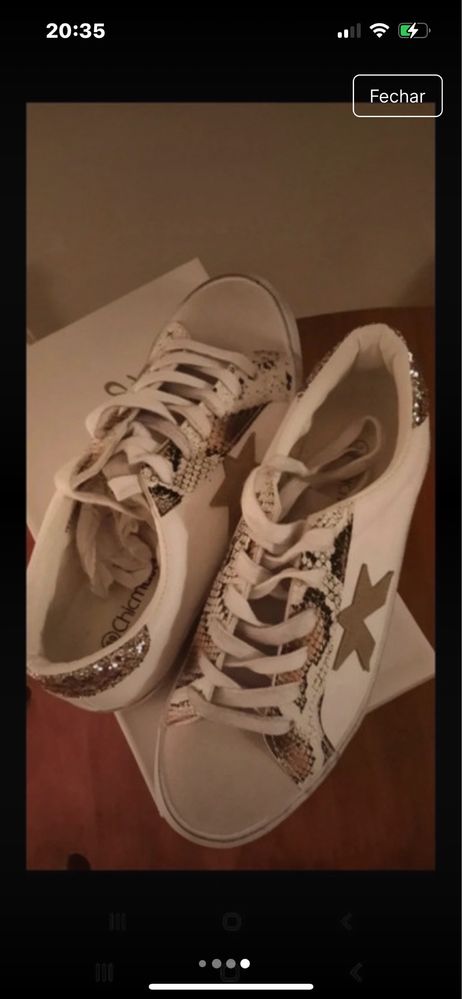 Tenis com Estrela em Pele (Novo )