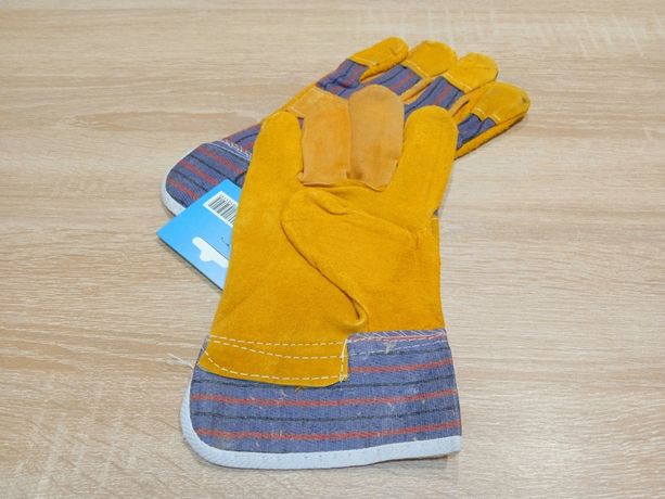 Перчатки защитные кожаные рабочие комбинированные.