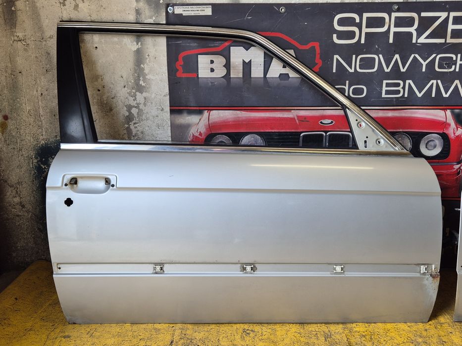 BMW E30 Coupe Drzwi Prawe Pasażera Srebrne Polaris Metallic Silver BMA