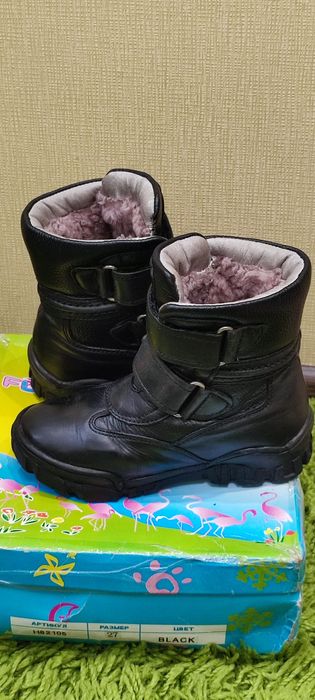 Черевики зимові 27р шкіра цегейка