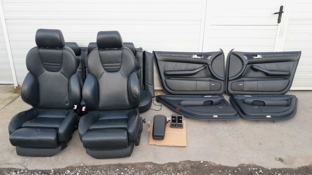 Fotele skórzane RECARO pełna elektryka grzane przód+tył AUDI A6 C5