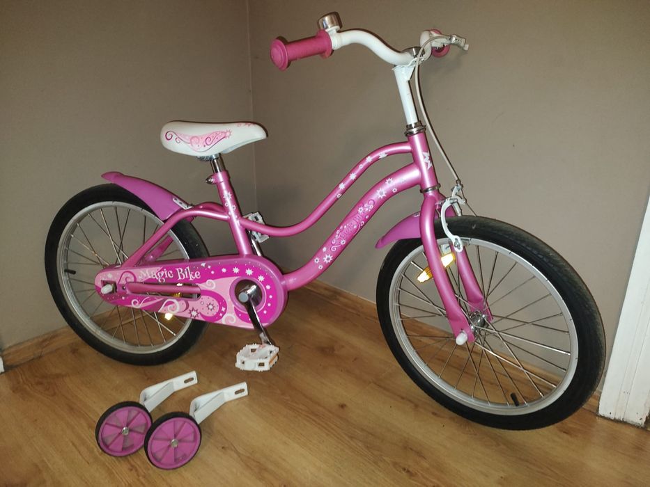 Rower rowerek kółka różowy Magic Bike dla dziewczynki Koła 20