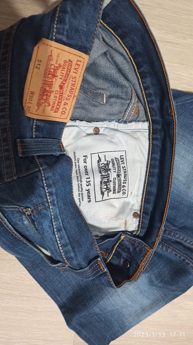Spodnie jeans levis 512. W30L30