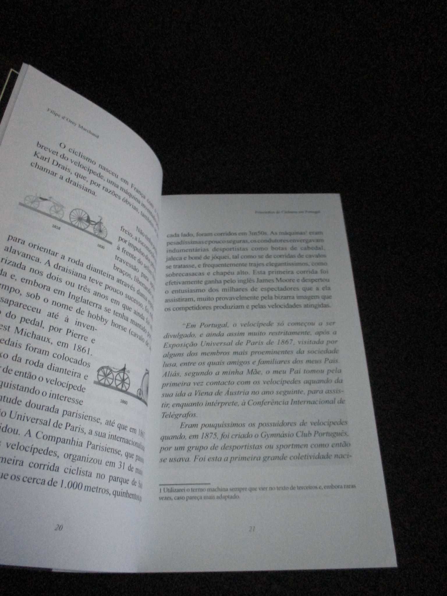 Livro Primórdios do Ciclismo em Portugal Filipe d'Orey Marchand