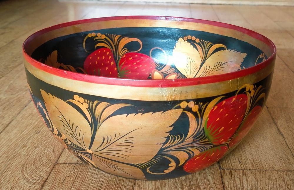 Ręcznie malowana drewniana miska!