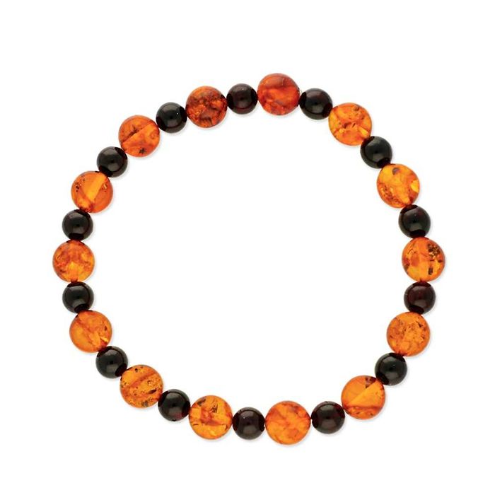 Bransoletka z bursztynu na gumce