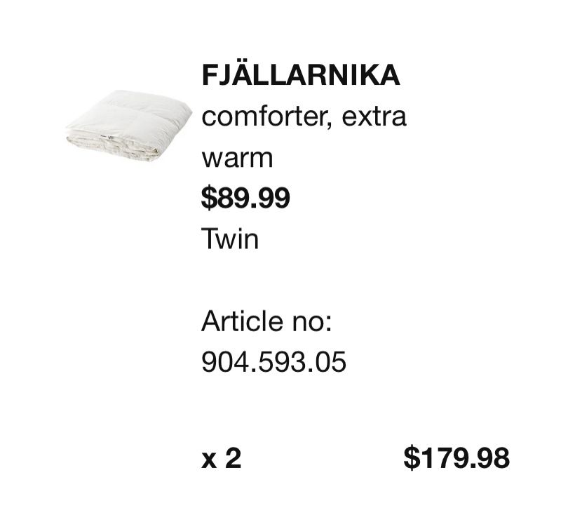 1 пуховa  ковдрa  IKEA Fjällarnika