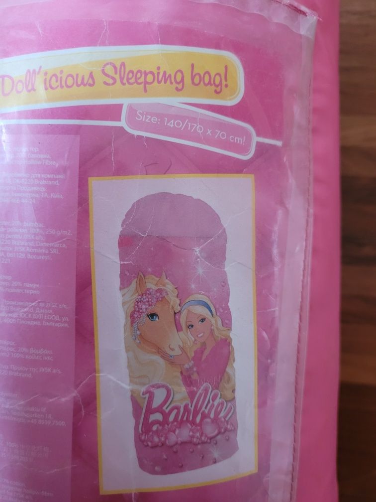 Śpiwór dla dziewczynki różowy Barbie 140/170 x 70