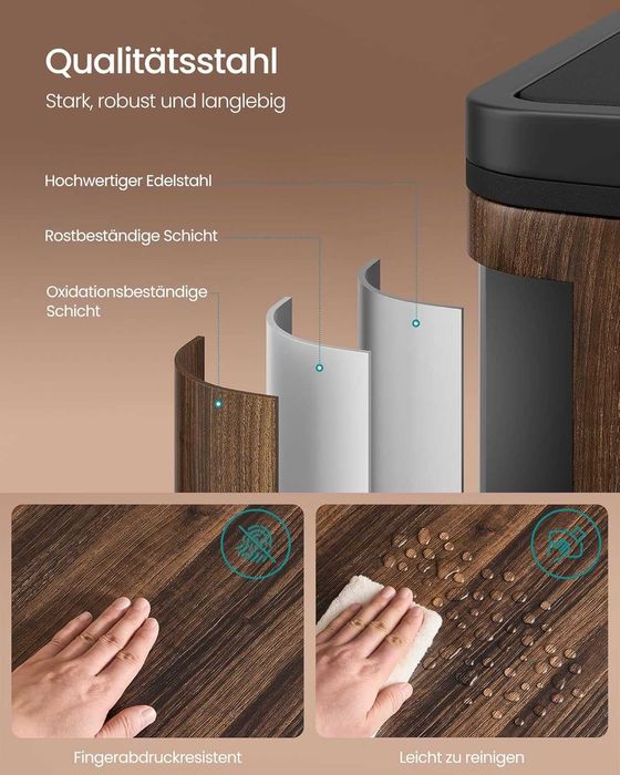 Kosz na śmieci  2 x 30 l , metalowy, plastikowymi wiaderkami ,orzech