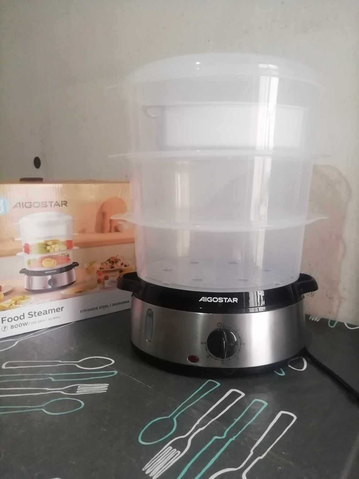 Máquina de Cozer a Vapor AIGOSTAR Fitfoodie Steel (800W - Inox)