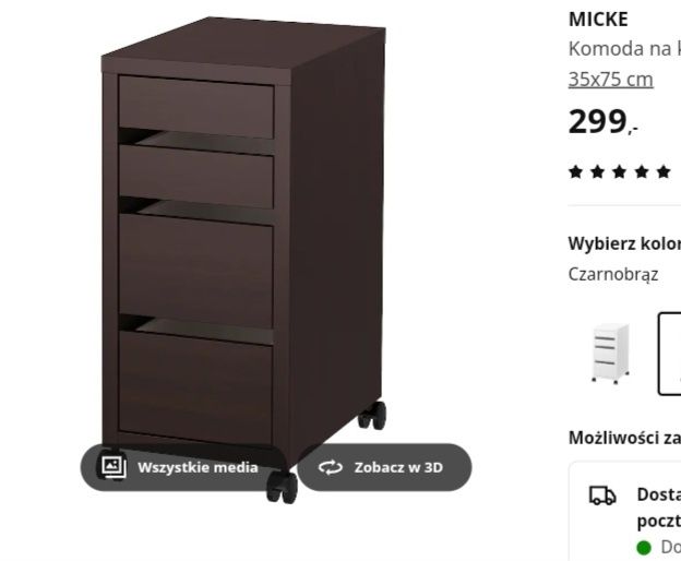 Pomocnik kosmetyczny na kółkach Kontener Ikea