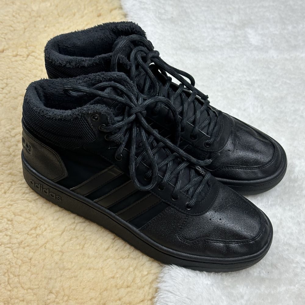 Buty Adidas Hoops 2.0 mid zimowe ocieplane męskie winter shoes boots