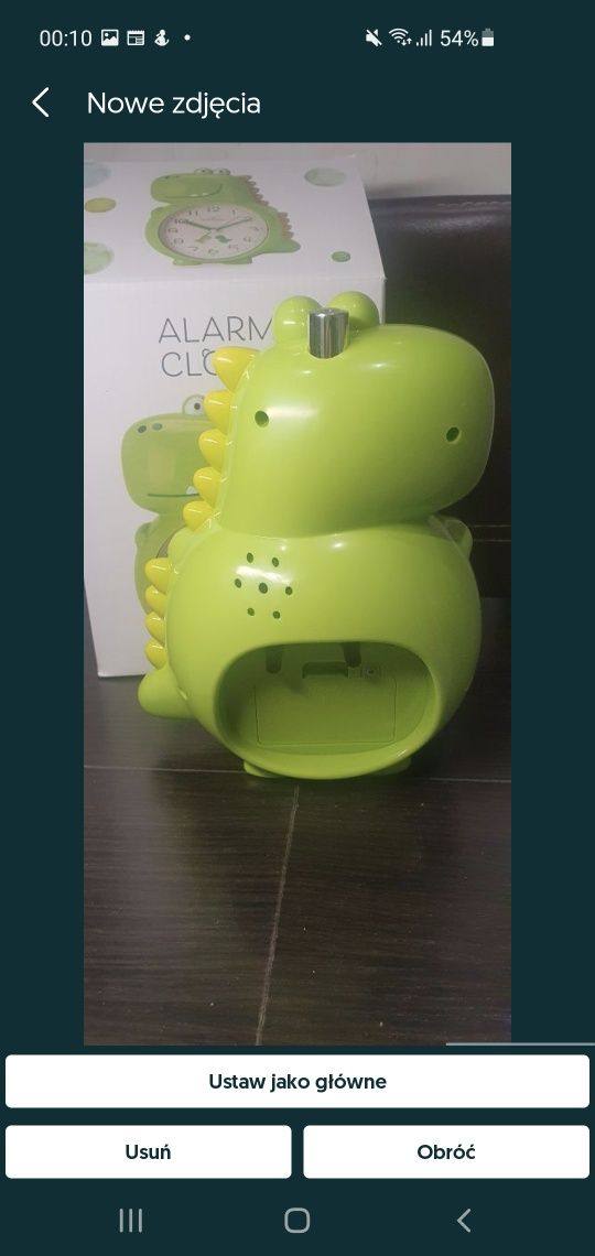 Budzik dinozaur zielony