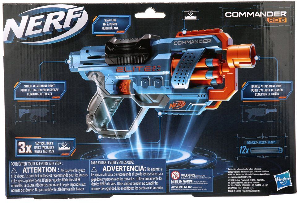 Бластер Nerf Elite 2.0 Commander RD-6 Нерф Коммандер, 12 стрел