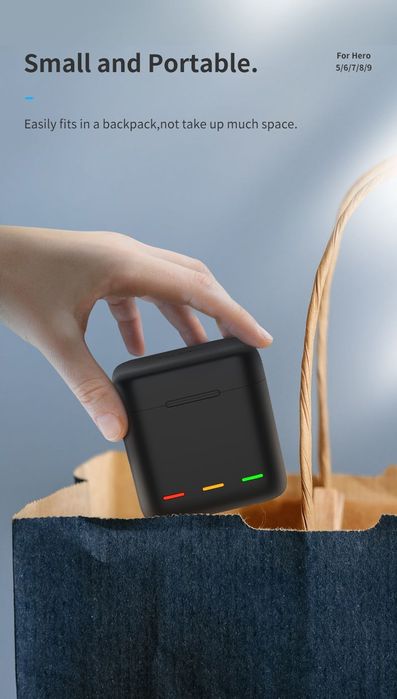 3x Baterias Gopro 5 6 7 8 Carregador Go Pro Hero