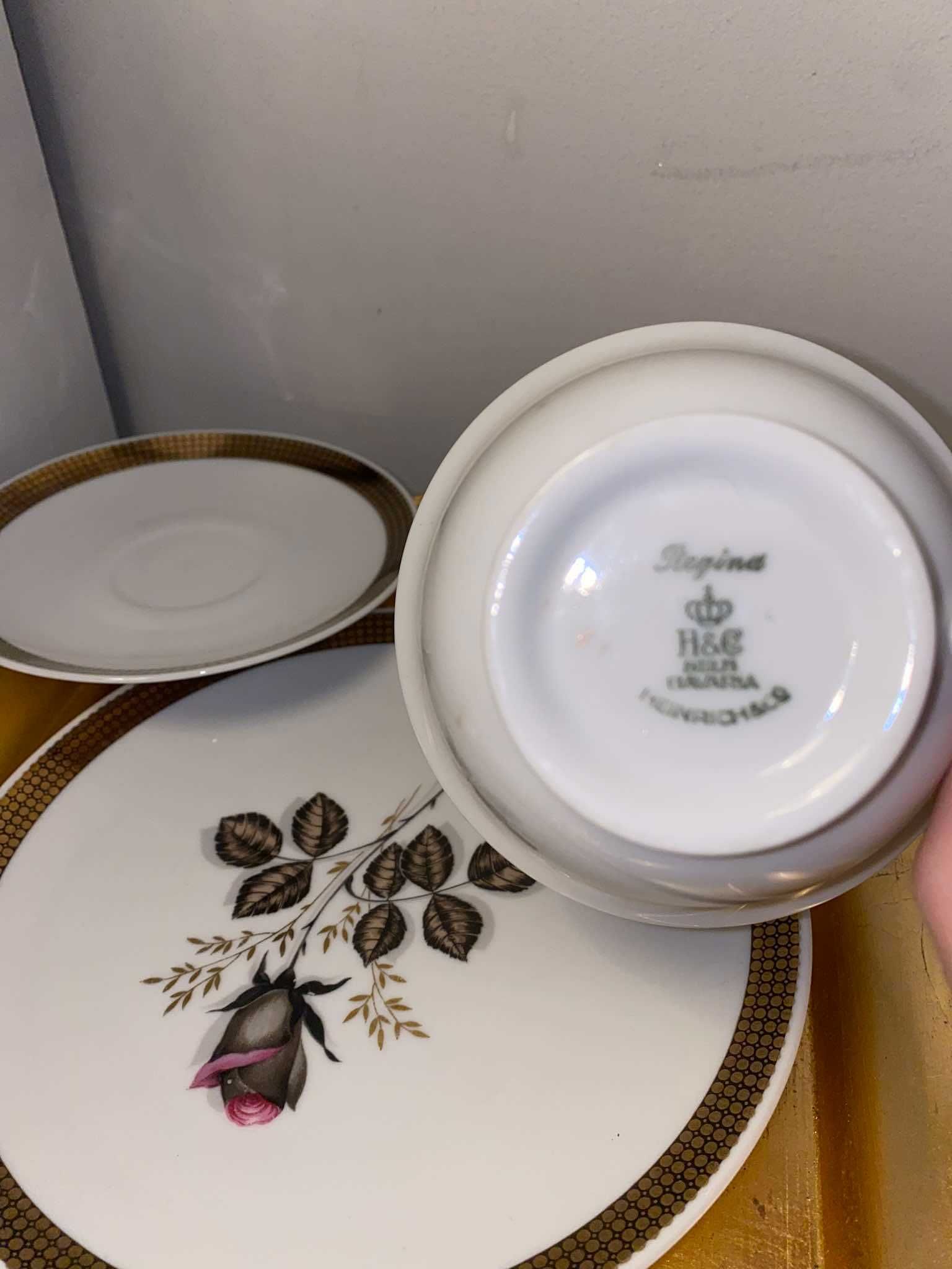 trio śniadaniowe porcelana bavaria selb regina heinrich&co h&c