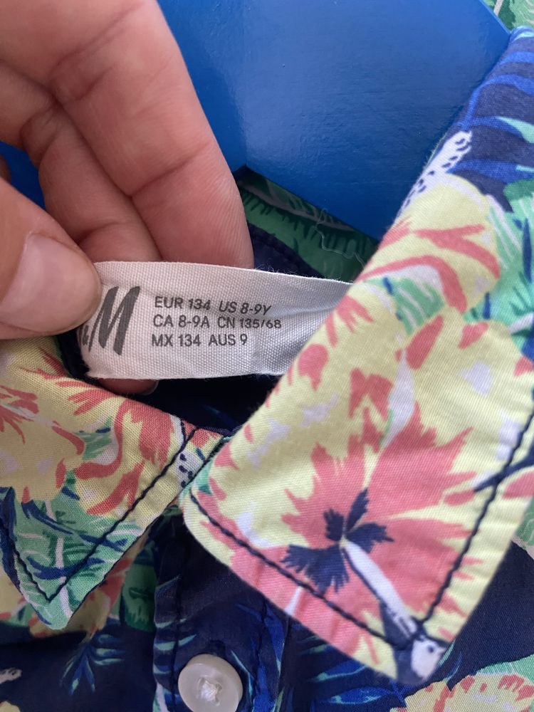 Сорочка пляжна / гавайська в квіти h&m